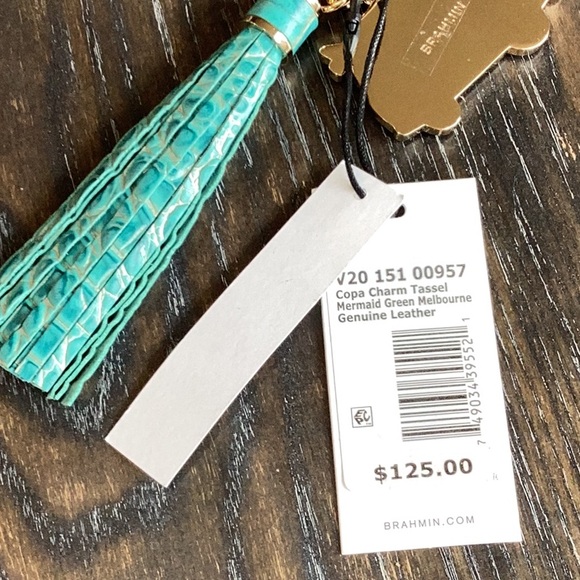 Brahmin Copa Charm Tassel Mermaid Green and Gold Key/Bag Charm - Picture 3 of 4